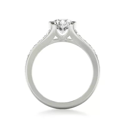 Colette Bezel Engagement Ring with Diamond Shank