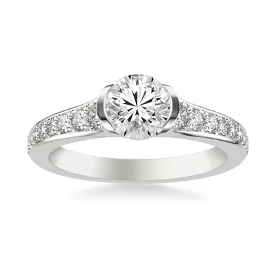 Colette Bezel Engagement Ring with Diamond Shank
