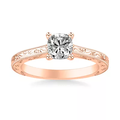 Islay Hand-Engraved Solitaire Engagement Ring