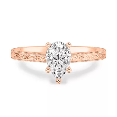 Islay Hand-Engraved Solitaire Engagement Ring