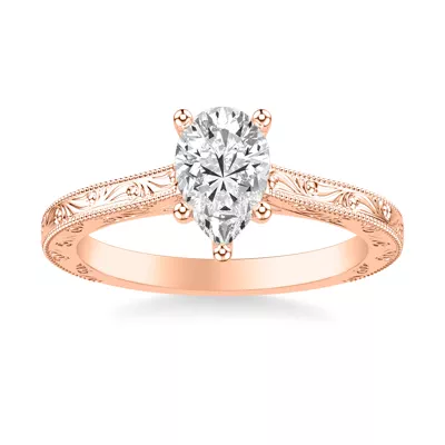 Islay Hand-Engraved Solitaire Engagement Ring