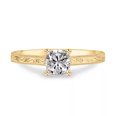 Islay Hand-Engraved Solitaire Engagement Ring