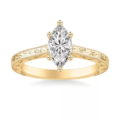 Islay Hand-Engraved Solitaire Engagement Ring