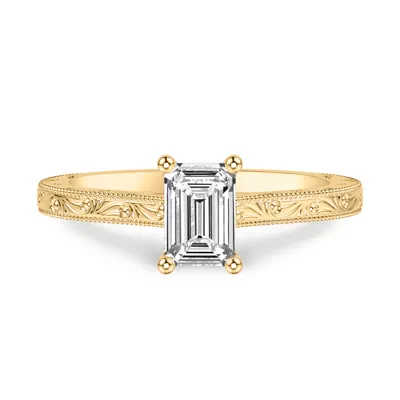 Islay Hand-Engraved Solitaire Engagement Ring