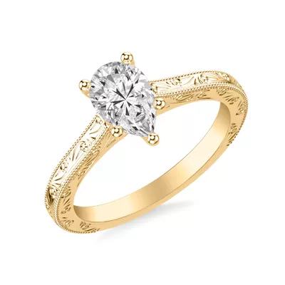 Islay Hand-Engraved Solitaire Engagement Ring