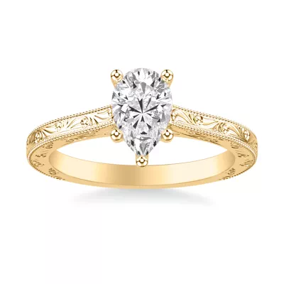 Islay Hand-Engraved Solitaire Engagement Ring