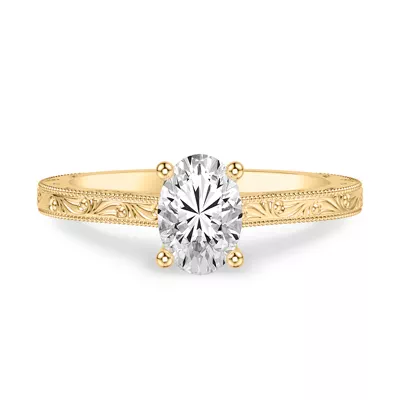 Islay Hand-Engraved Solitaire Engagement Ring