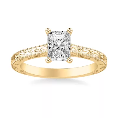 Islay Hand-Engraved Solitaire Engagement Ring