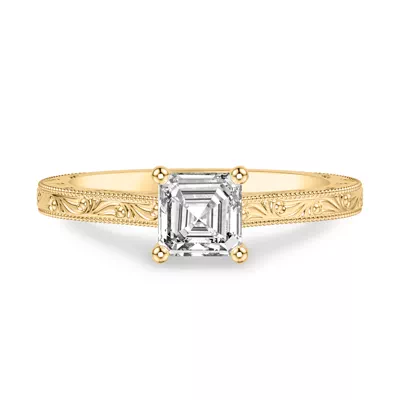 Islay Hand-Engraved Solitaire Engagement Ring