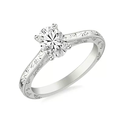 Islay Hand-Engraved Solitaire Engagement Ring