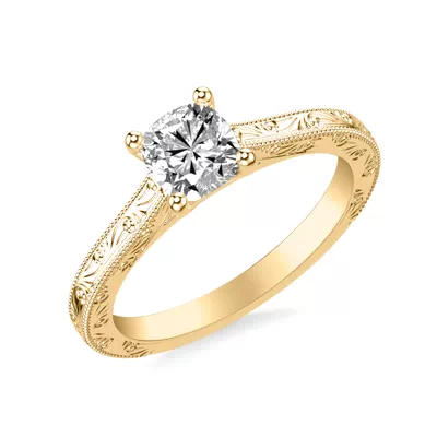 Islay Hand-Engraved Solitaire Engagement Ring