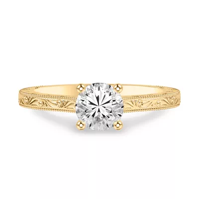 Islay Hand-Engraved Solitaire Engagement Ring