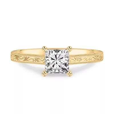 Islay Hand-Engraved Solitaire Engagement Ring
