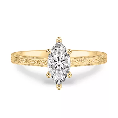 Islay Hand-Engraved Solitaire Engagement Ring