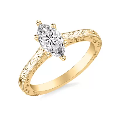 Islay Hand-Engraved Solitaire Engagement Ring