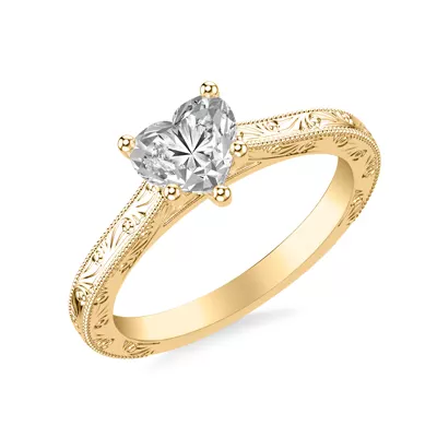 Islay Hand-Engraved Solitaire Engagement Ring