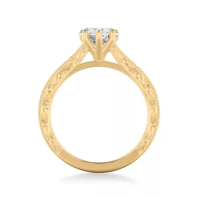Islay Hand-Engraved Solitaire Engagement Ring
