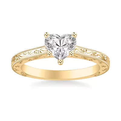 Islay Hand-Engraved Solitaire Engagement Ring