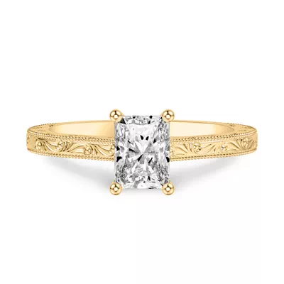Islay Hand-Engraved Solitaire Engagement Ring