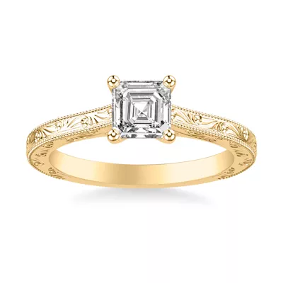Islay Hand-Engraved Solitaire Engagement Ring