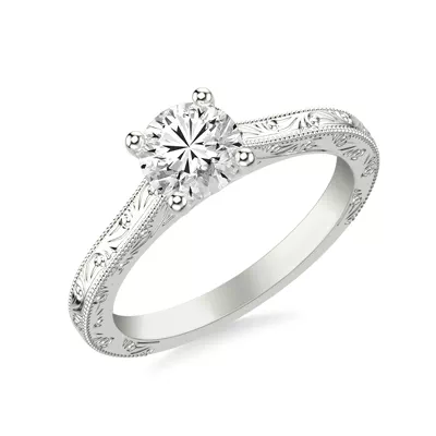 Islay Hand-Engraved Solitaire Engagement Ring