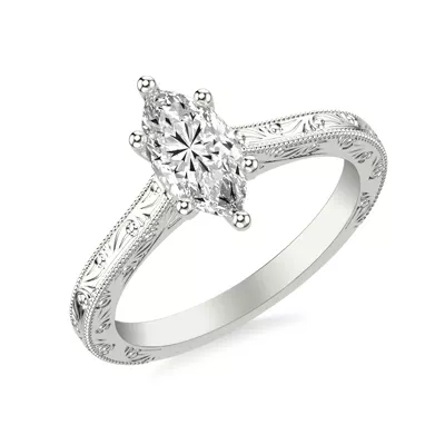Islay Hand-Engraved Solitaire Engagement Ring