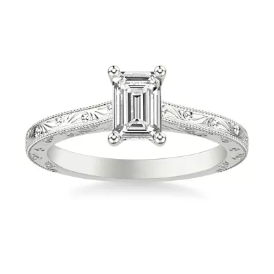 Islay Hand-Engraved Solitaire Engagement Ring