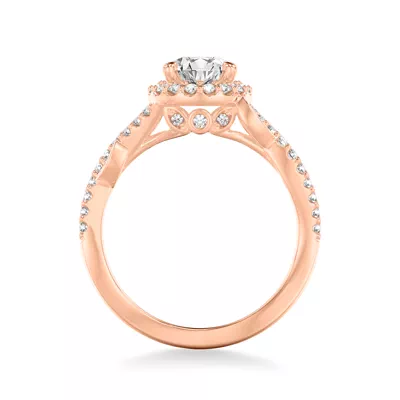 Blanca Floral Halo Engagement Ring