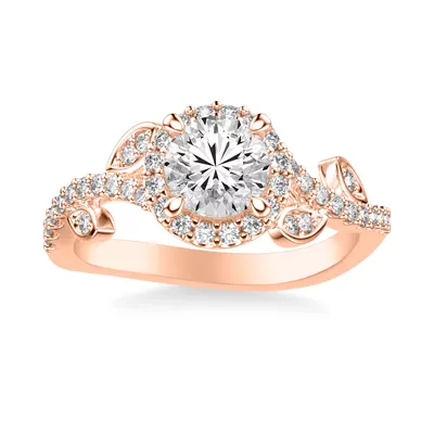 Blanca Floral Halo Engagement Ring