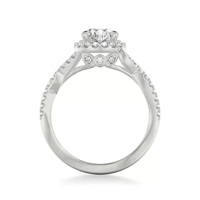 Blanca Floral Halo Engagement Ring