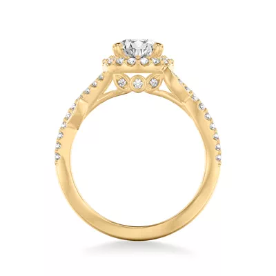 Blanca Floral Halo Engagement Ring