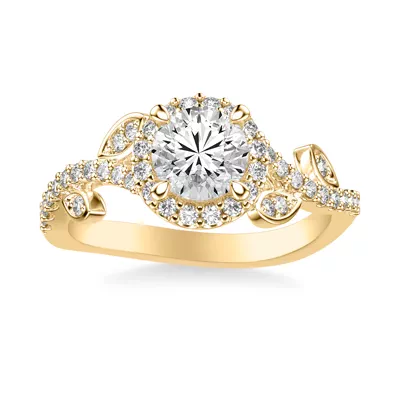 Blanca Floral Halo Engagement Ring