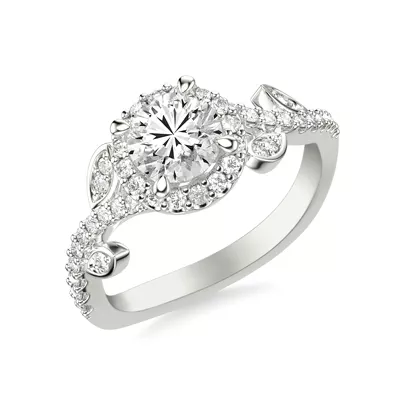 Blanca Floral Halo Engagement Ring