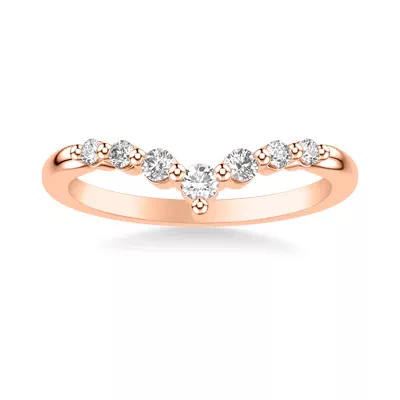 Chevron Shared Prong Diamond Band