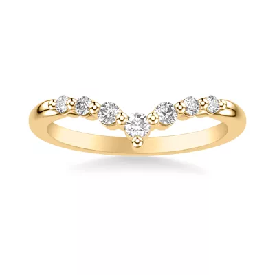 Chevron Shared Prong Diamond Band
