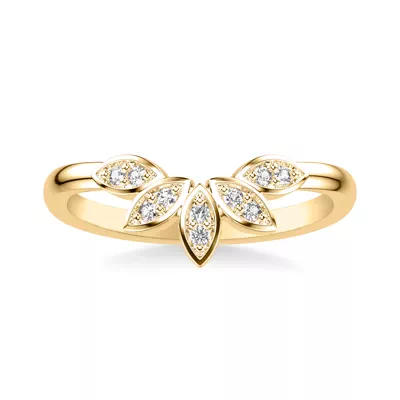 Floral Petal Diamond Band