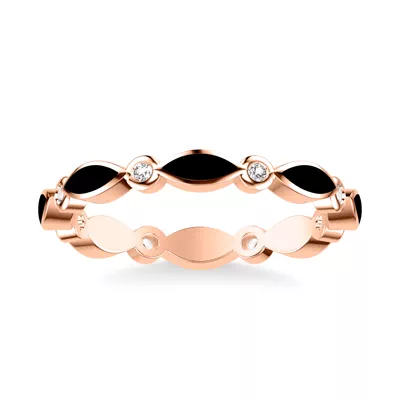 Round Diamond & Ceramic Marquise Shaped Eternity Band