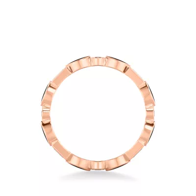 Round and Baguette Diamond Ceramic Eternity Band