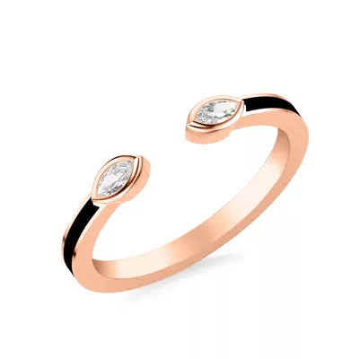 Open-End Marquise Diamond & Ceramic Band
