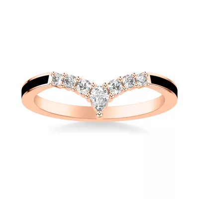 Diamond And Ceramic Chevron Band