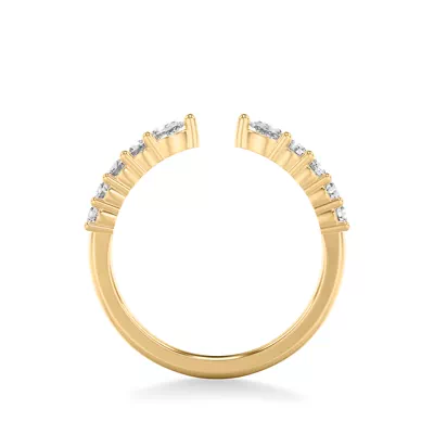 Blythe Pear And Round Diamond Open Band