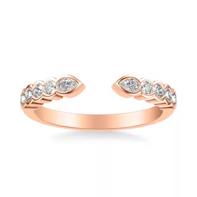 Clover Pear And Round  Bezel Open Band