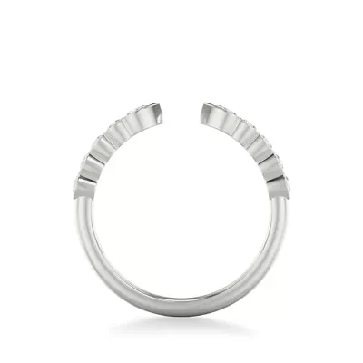 Clover Pear And Round  Bezel Open Band