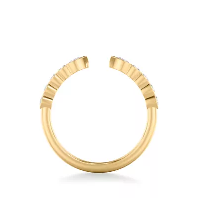 Clover Pear And Round  Bezel Open Band