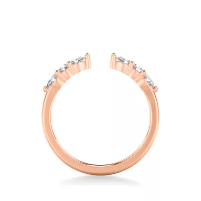 Zora Alternating Pear & Round Diamond Open Band