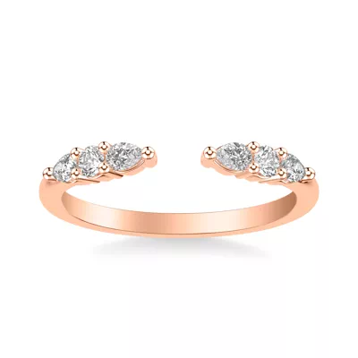 Zora Alternating Pear & Round Diamond Open Band