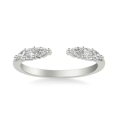 Zora Alternating Pear & Round Diamond Open Band