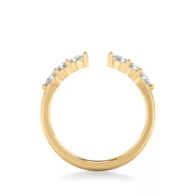 Zora Alternating Pear & Round Diamond Open Band