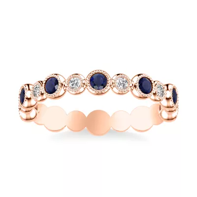 Diamond And Sapphire Bubble Eternity Band