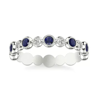Diamond And Sapphire Bubble Eternity Band